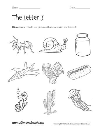 Printable Letter J Worksheets For Kindergarten