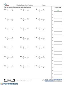 5th Grade Equivalent Fractions Worksheet Worksheets Free Download