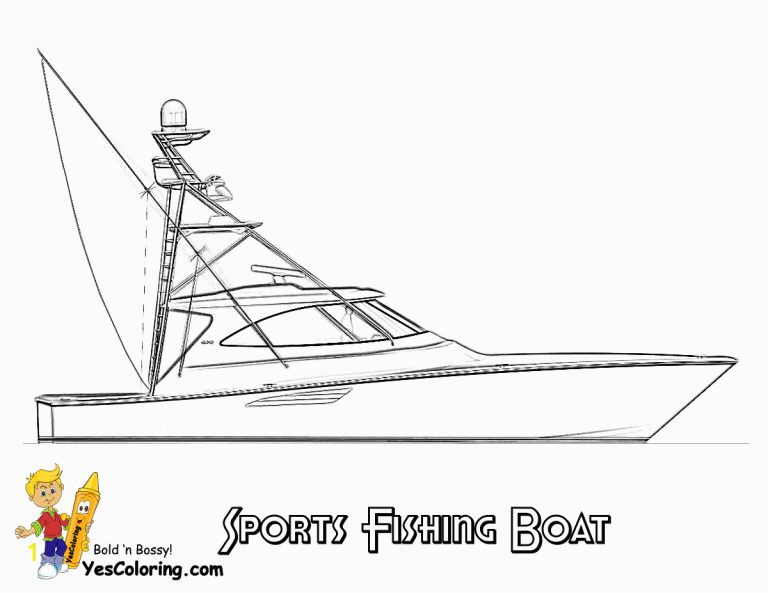 Coloring Pages Fishing Boat