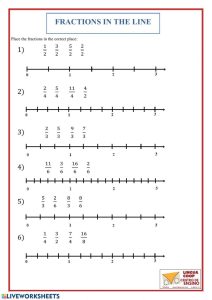Fractions On A Number Line Worksheet Year 6 Worksheets Free Download