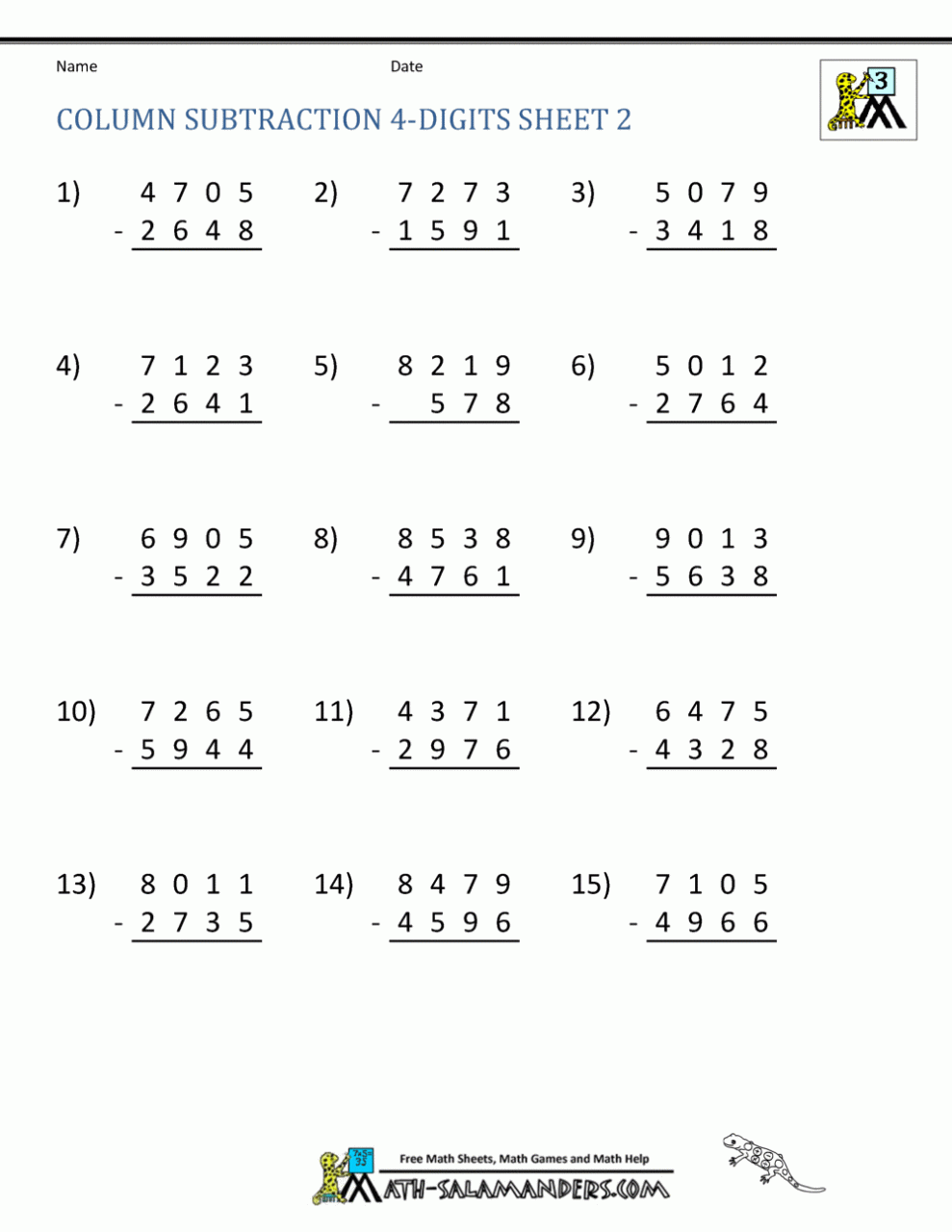 Column Addition And Subtraction Worksheets Tes multi step addition