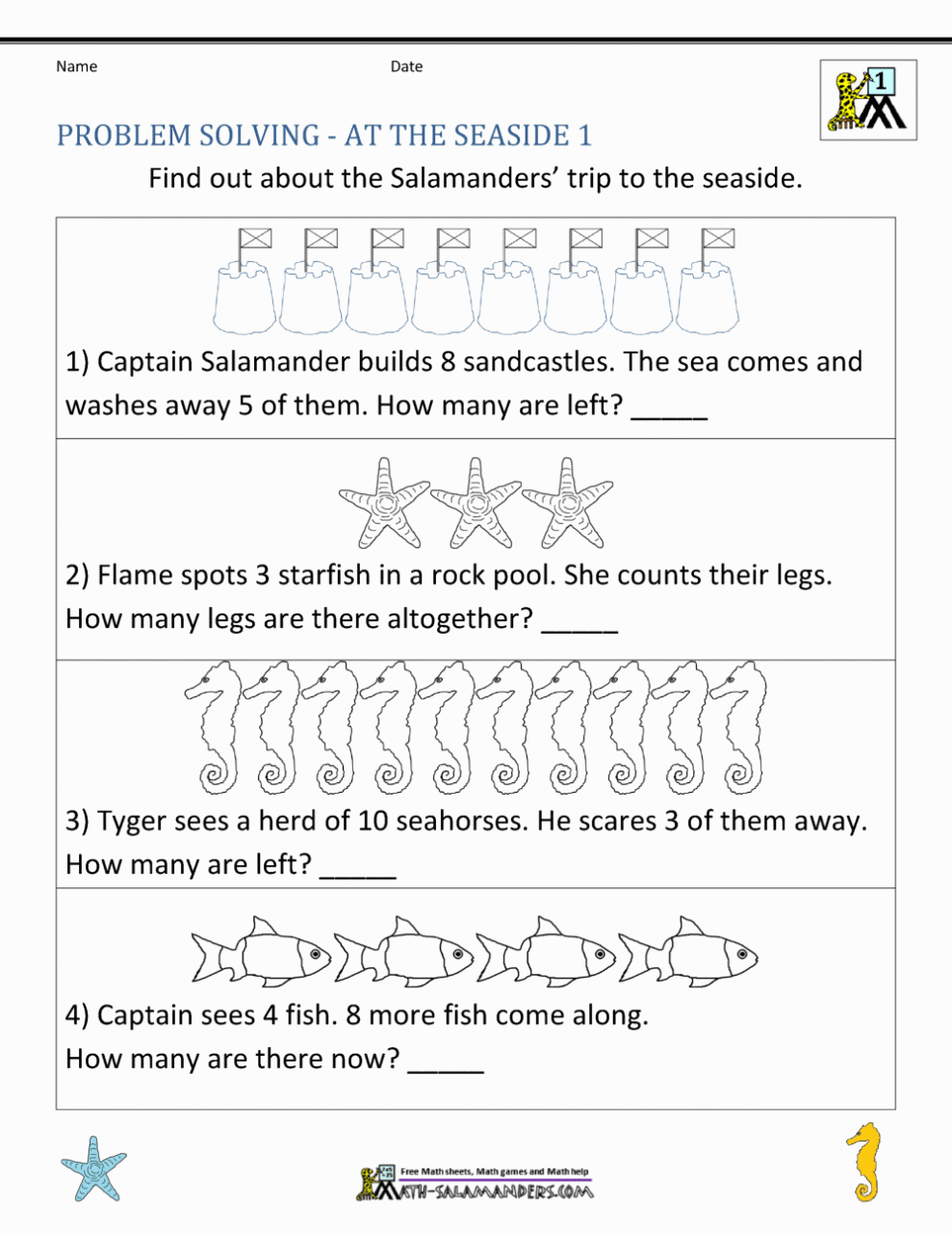 Subtraction Word Problems Worksheets For First Grade