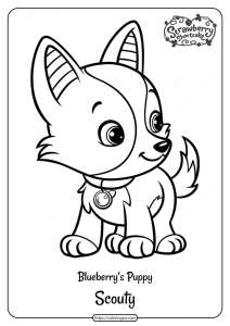 Printable Blueberry's Puppy Scouty Pdf Coloring Page