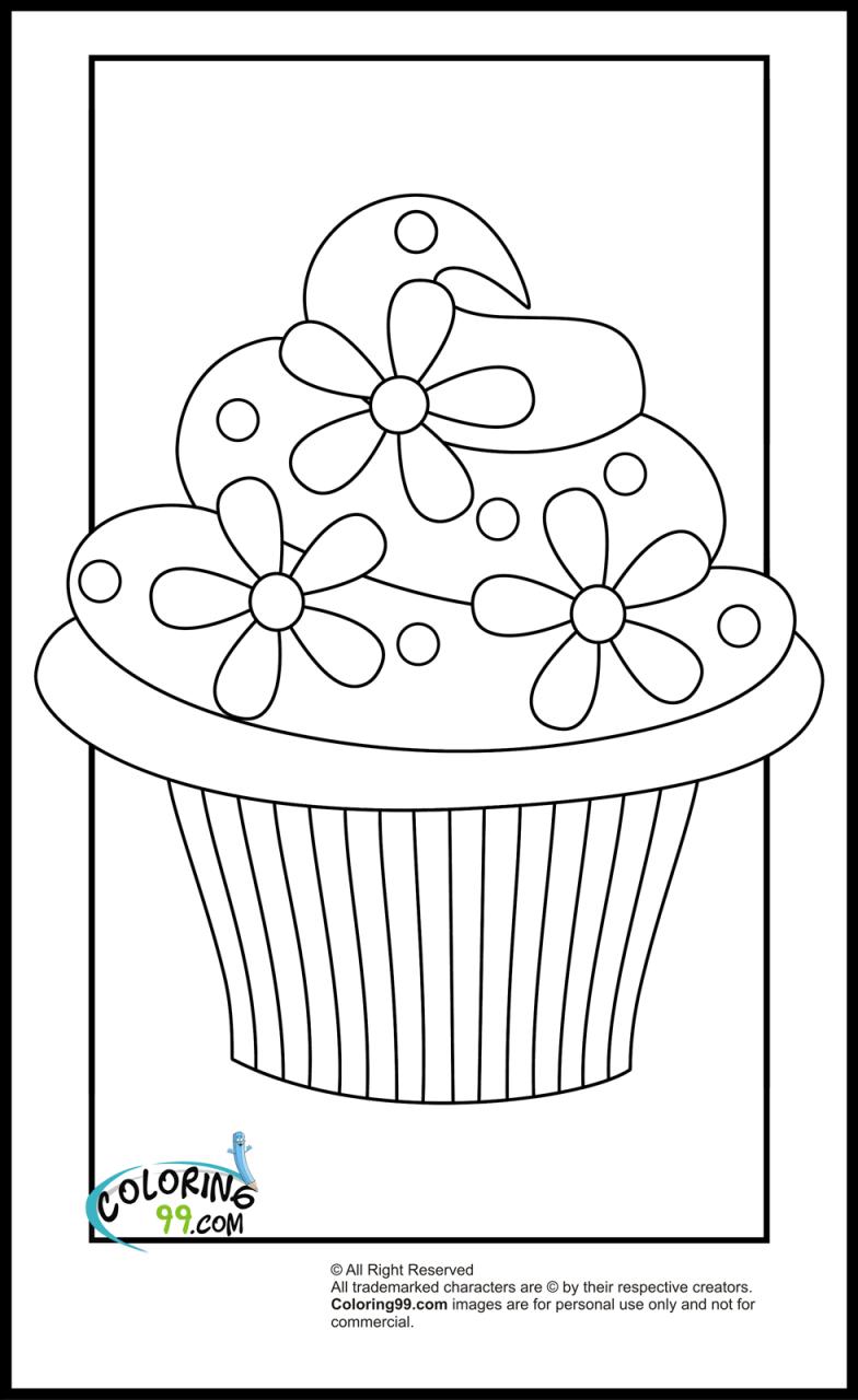 Cupcake Coloring Pages Team colors