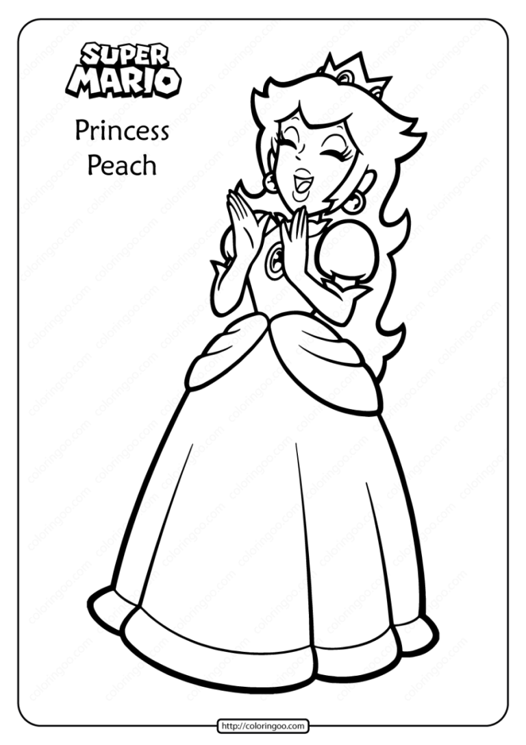 Printable Princess Peach Coloring Pages