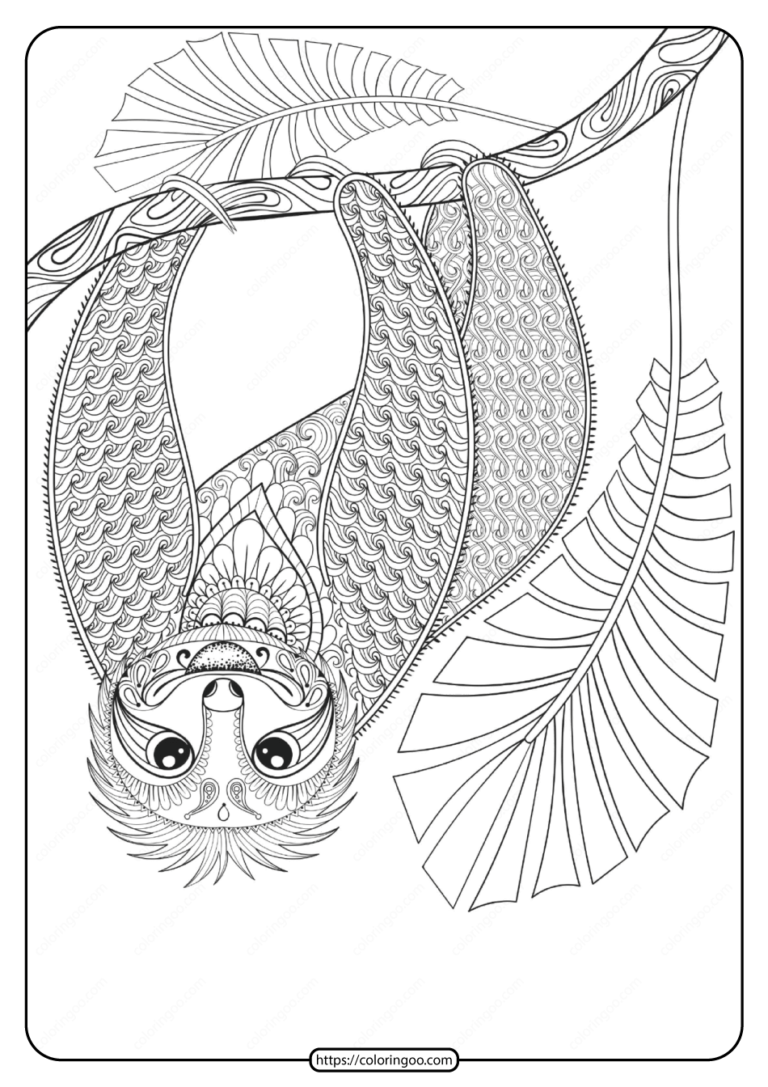 Sloth Coloring Pages Pdf