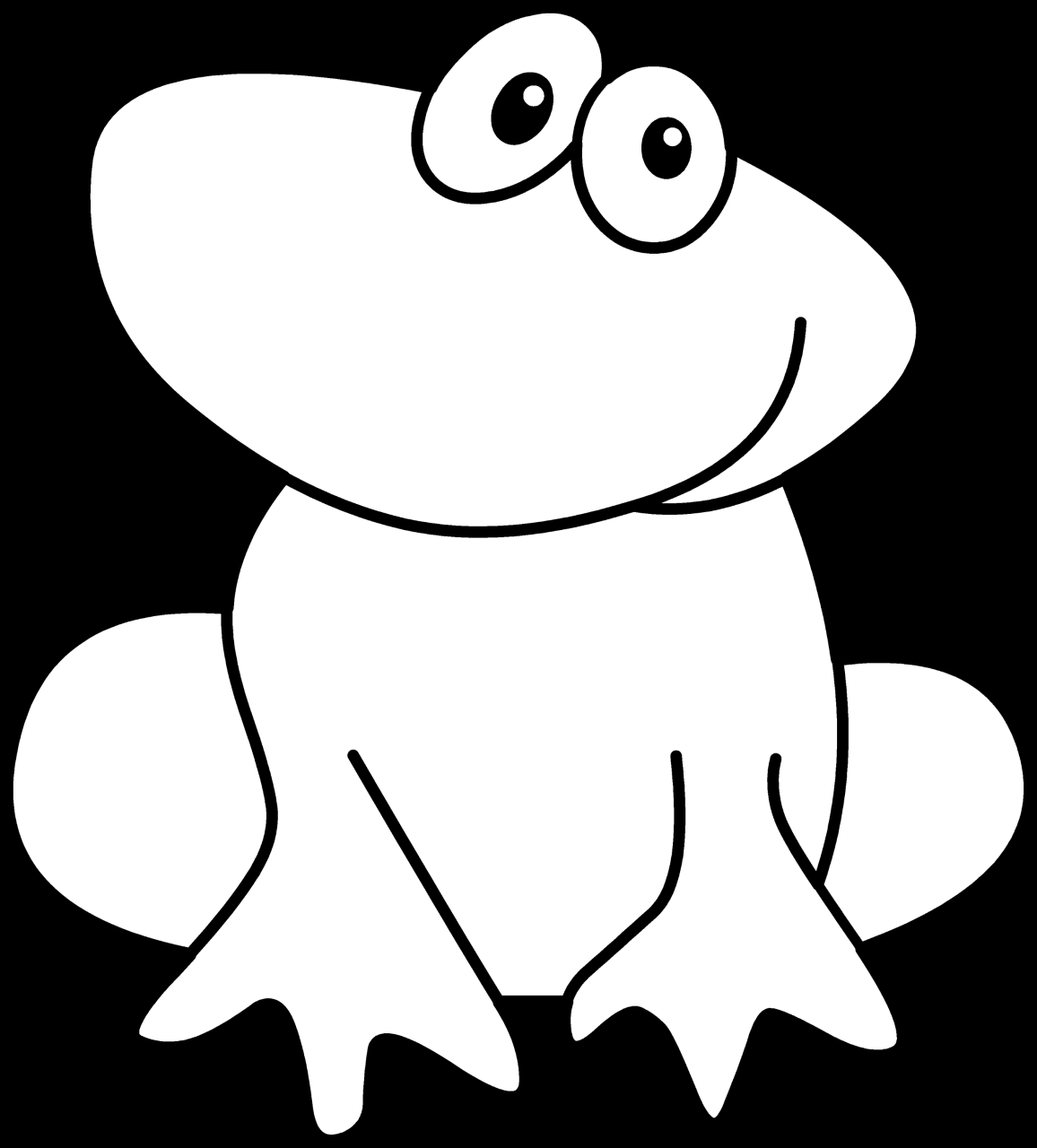 Cute Frog Coloring Page Free Clip Art