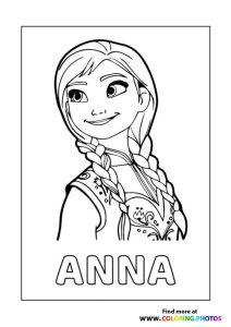 Frozen Anna Coloring Pages for kids Easy Print or Download