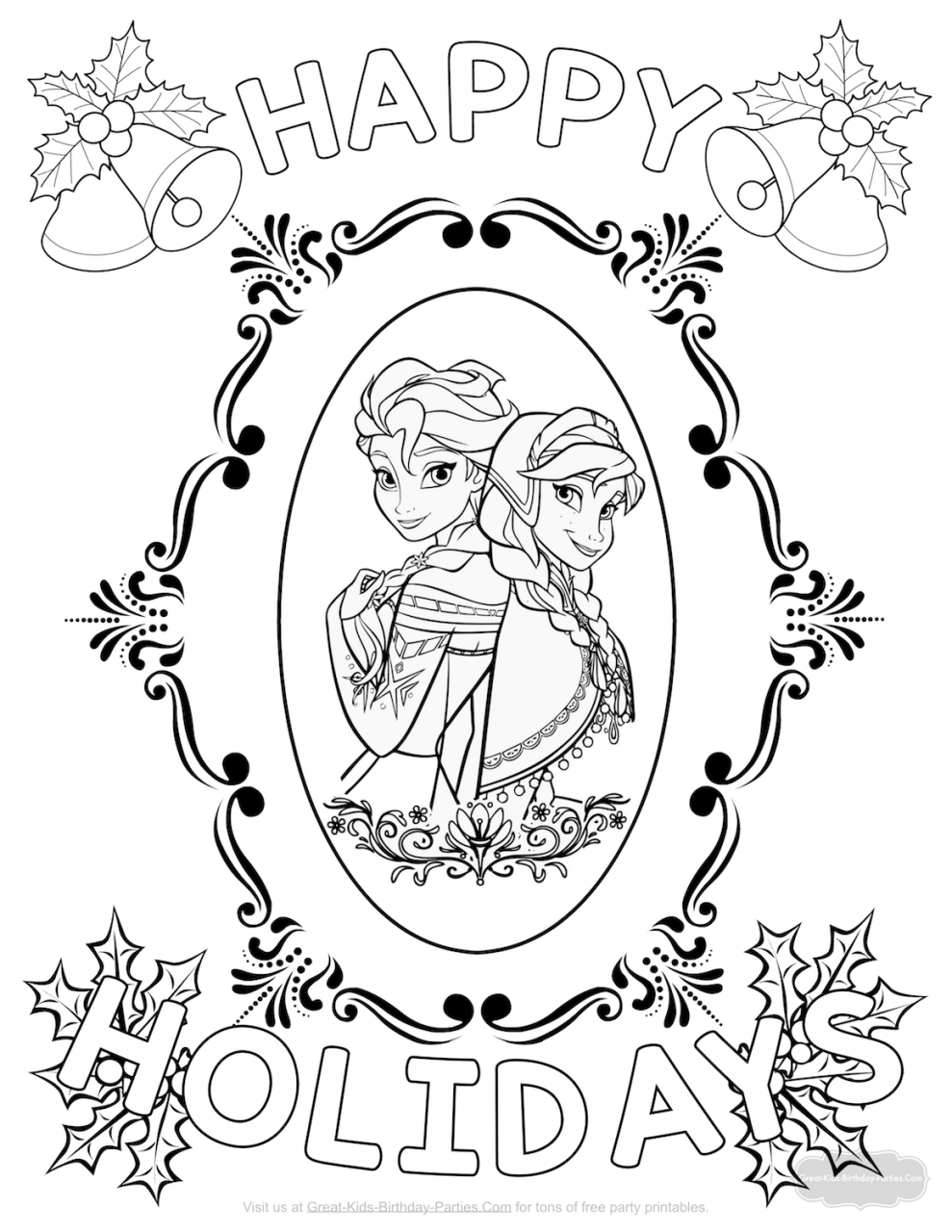 Coloring Pages Frozen Christmas