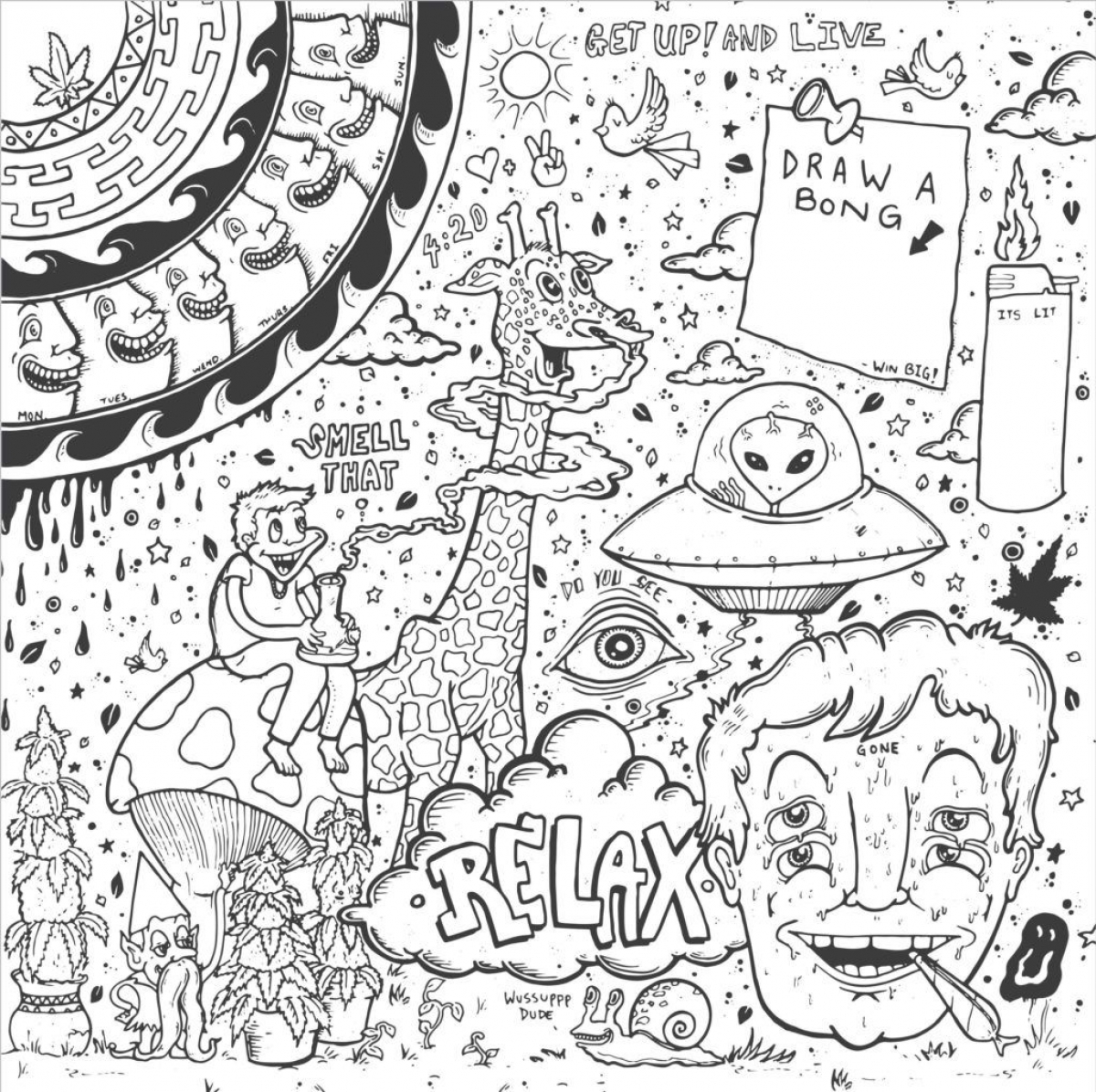 Psychedelic Coloring Pages Idea