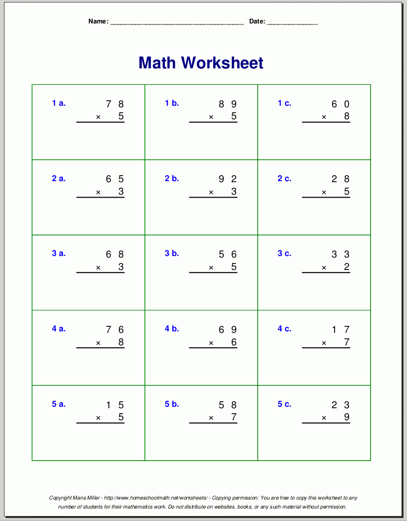 Partial Products Multiplication Worksheets Pdf