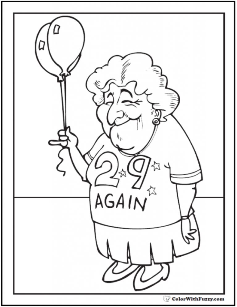 Coloring Pages Happy Birthday Grandma
