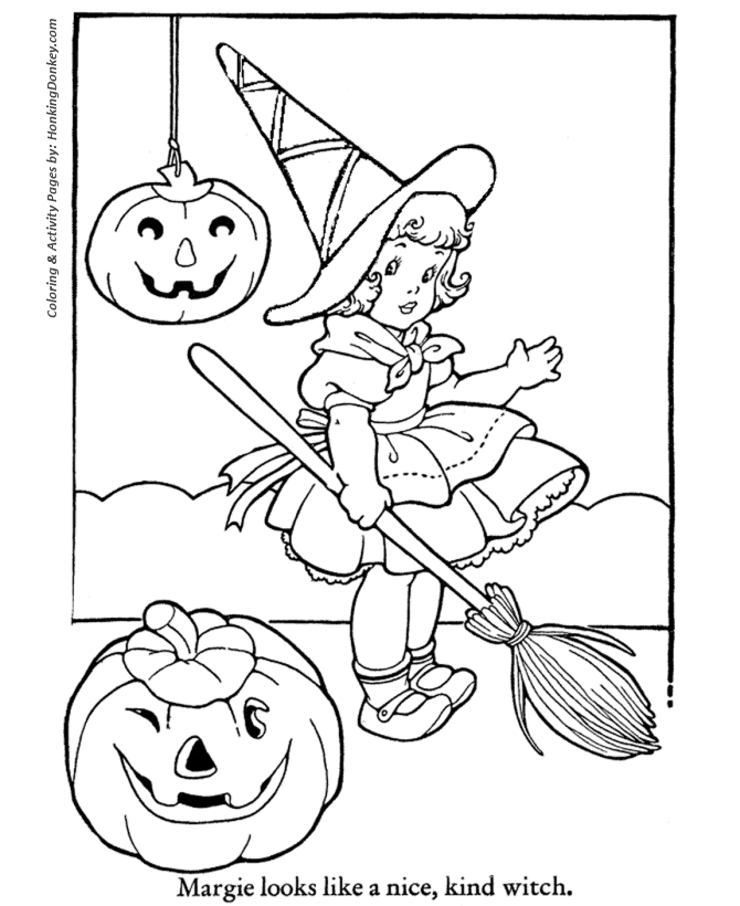 Cute Halloween Witch Coloring Pages