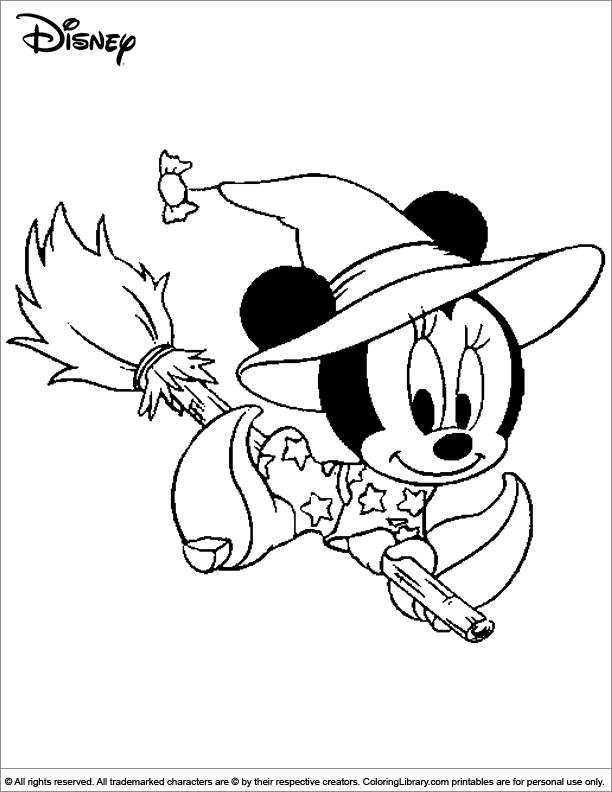 Simple Disney Halloween Coloring Pages