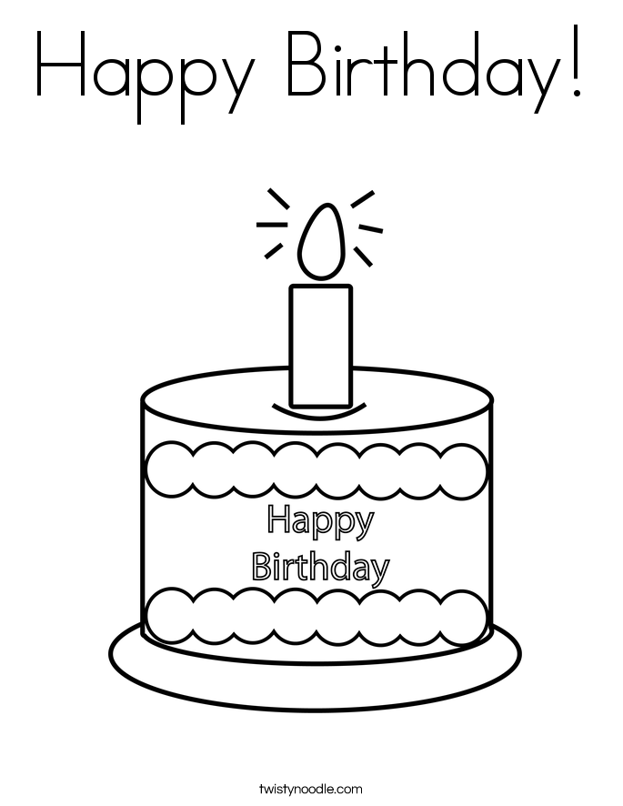 Happy Birthday Coloring Pages Easy