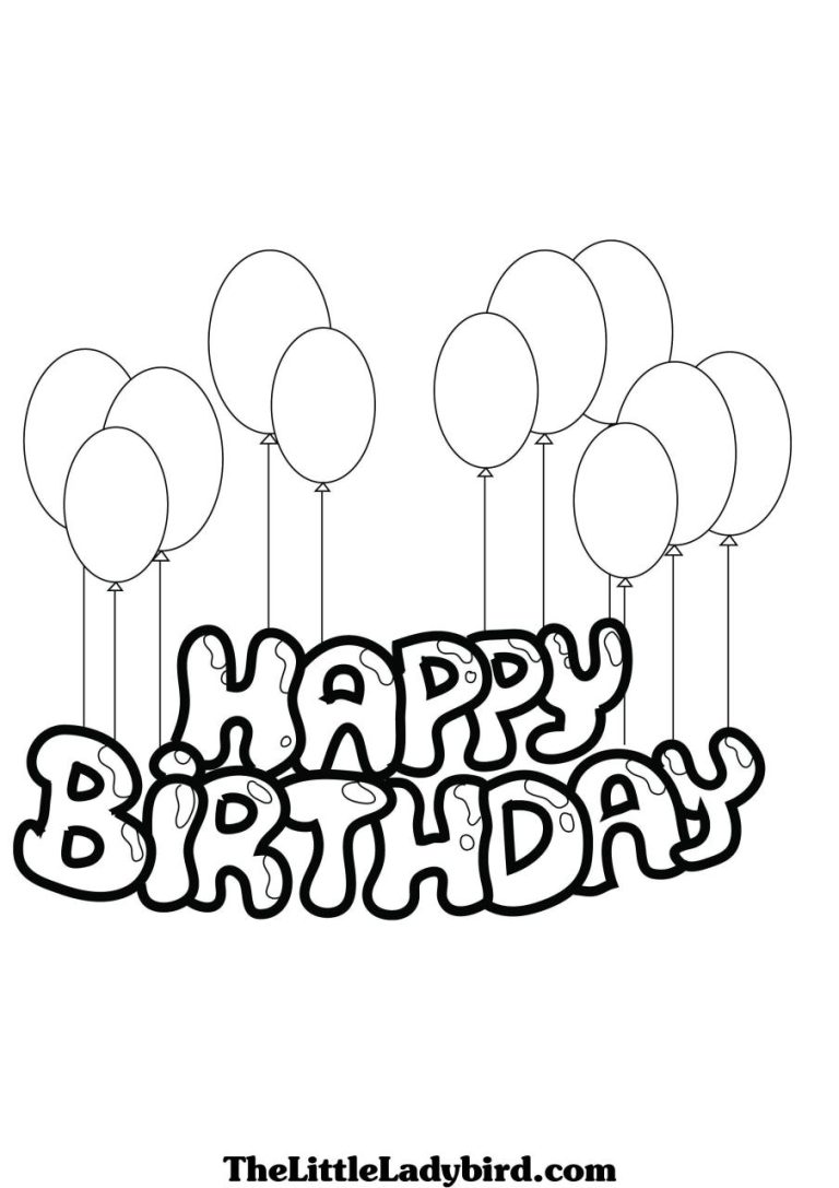 Birthday Coloring Pages Easy