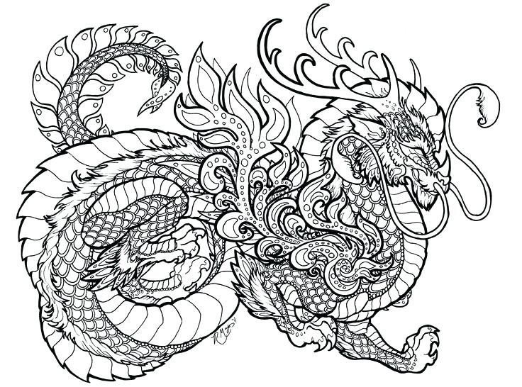 Hard Coloring Pages Of Dragons