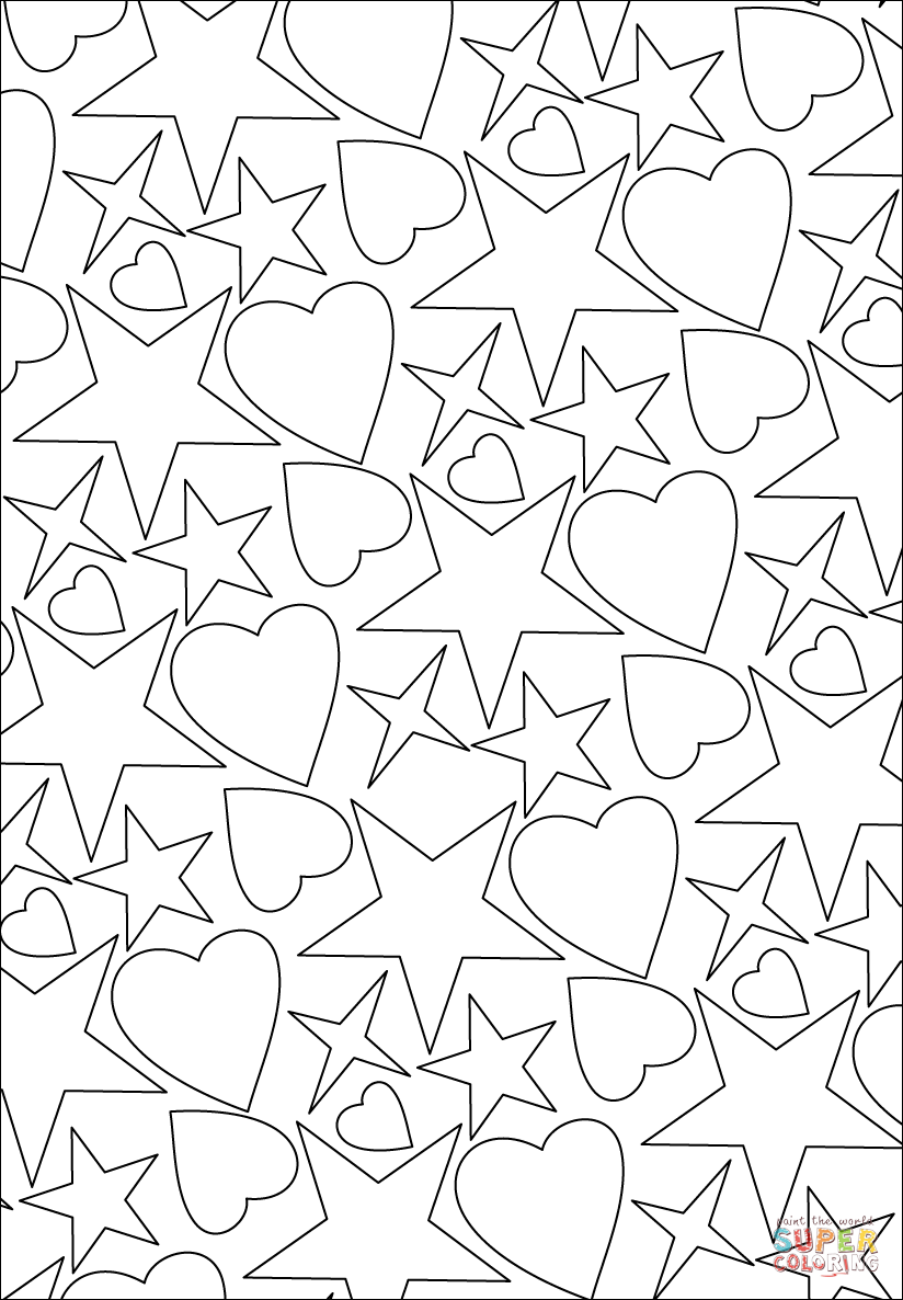 Coloring Pages Hearts And Stars