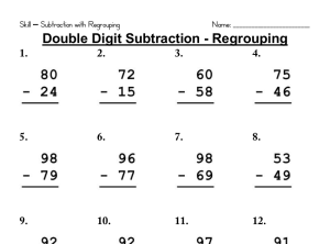 Double Digit Subtraction With Regrouping Pdf / Subtraction 3 Digit