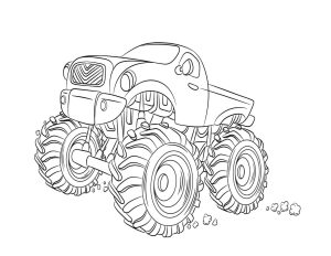 Monster Trucks Coloring Pages Instant Download PDF Etsy