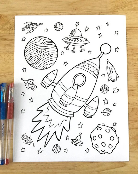 Space Coloring Pages Pdf