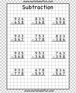 3 Digit With Regrouping Subtraction Worksheets DIY Worksheet