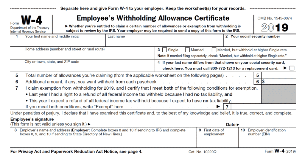 FILLING OUT AN IRS W4 FORM Paystubs 365
