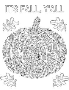 Printable It's Fall Y'all Pumpkin Coloring Page Easy Crafts 101