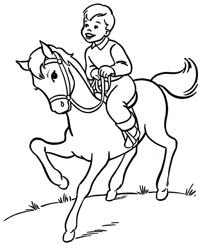 Coloring Page Horse And Rider
