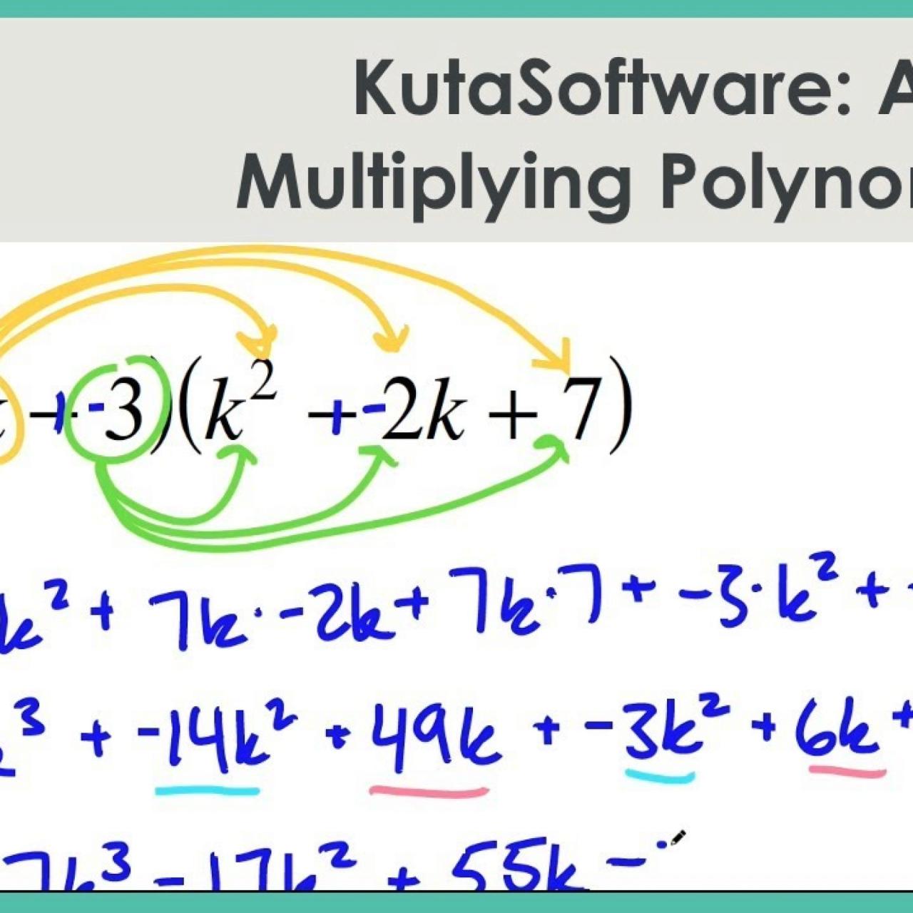 Adding Subtracting And Multiplying Polynomials Worksheet Algebra 1