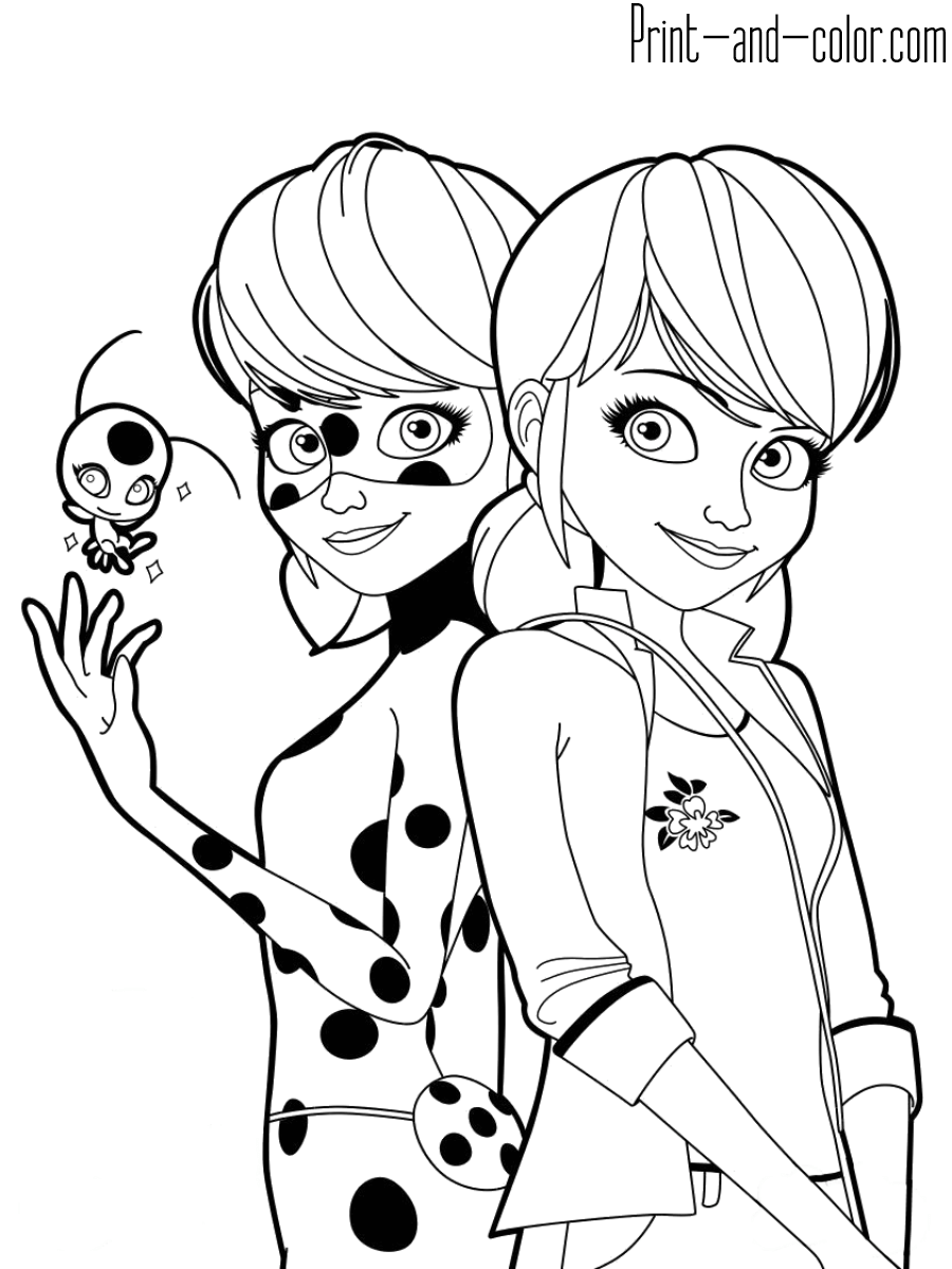 Miraculous Tales of Ladybug & Cat Noir coloring pages Print and