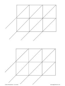 Lattice Multiplication Chart 2x3 Grids Download Printable PDF