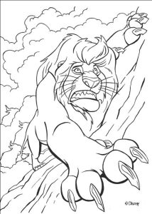 Mufasa in trouble coloring pages