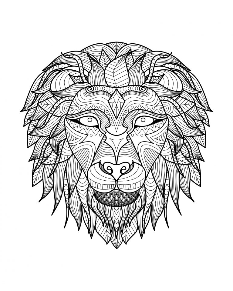 Lion Coloring Pages Hard