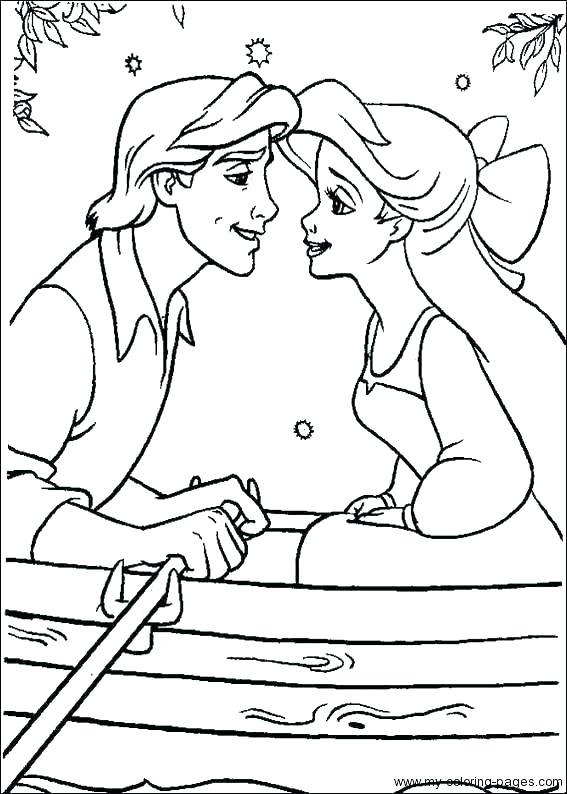 Little Mermaid Coloring Page Wedding