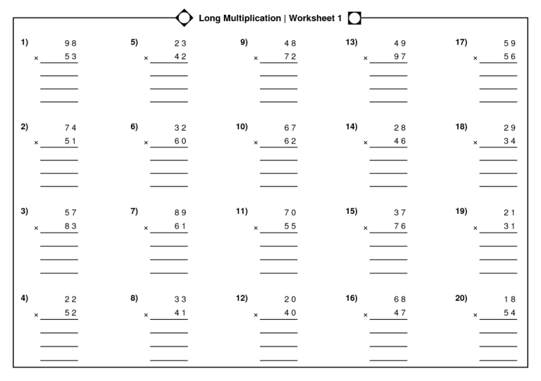 Long Division And Multiplication Worksheets Pdf