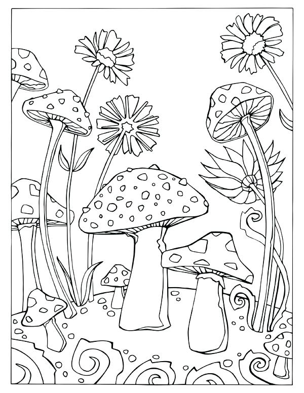 Trippy Coloring Pages Mushroom