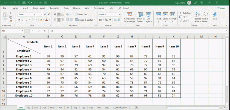 Consolidate Data From Multiple Worksheets In A Single Worksheet Online