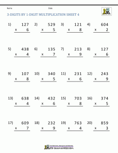Multiplication Worksheets Grade 4 Pdf Times Tables Worksheets