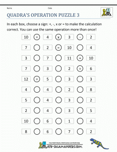 Math Puzzle Worksheets 3rd Grade