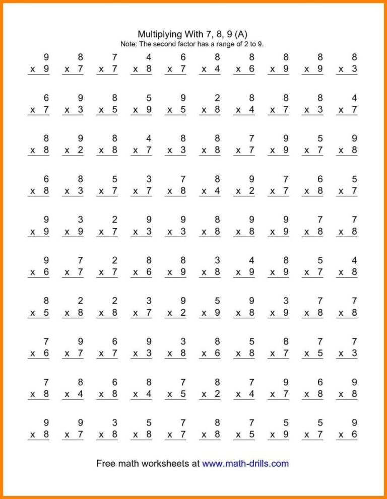 Multiplication Worksheets Grade 4 Online