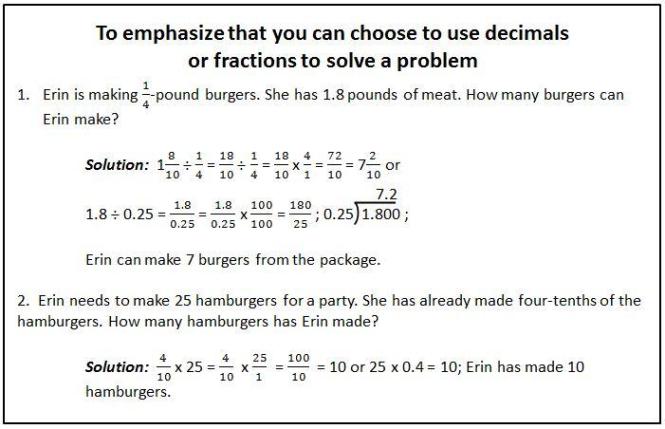 Fractions And Decimals Worksheets Grade 7 Word Problems