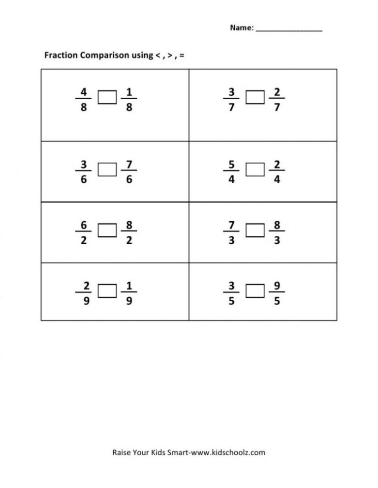 Equivalent Fractions Worksheet Year 4