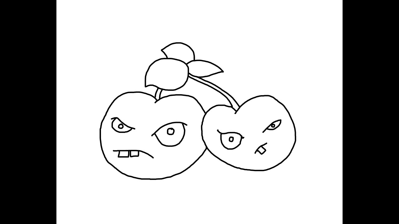 Plants Vs Zombies Coloring Pages Cherry Bomb