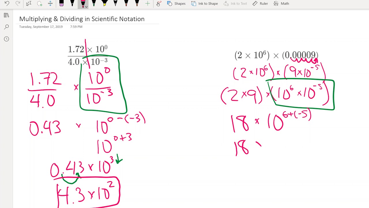 Multiplying & Dividing in Scientific Notation YouTube