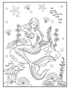 Free Mermaid Coloring Pages for Download (PDF) VerbNow