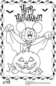 Minnie and Mickey Mouse Coloring Pages for Halloween Minister Coloring