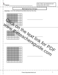 3rd Grade Math Multiplication Arrays Worksheets common core