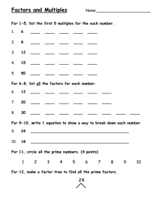 Class 5 Maths Factors And Multiples Worksheet Times Tables Worksheets