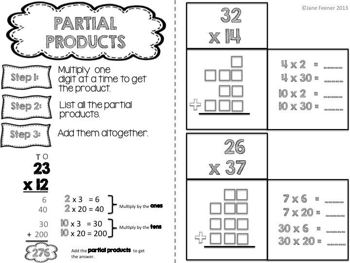 Partial Products Multiplication Worksheet Generator
